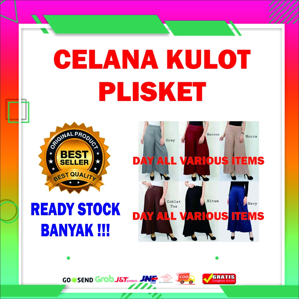 CELANA KULOT PLISKET PROMO MURAH MERIAH