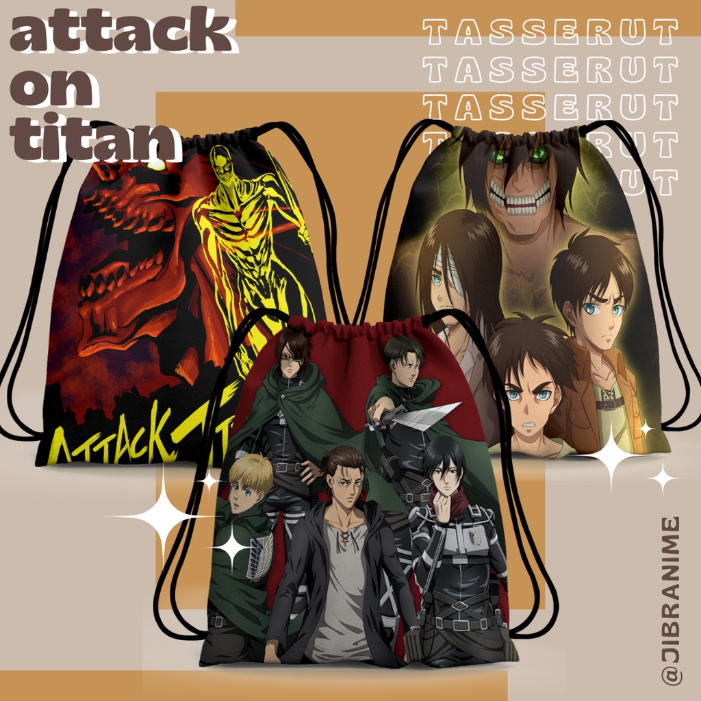 Tas Serut anime Attack On Titan / Drawstring Bag Attack On Titan