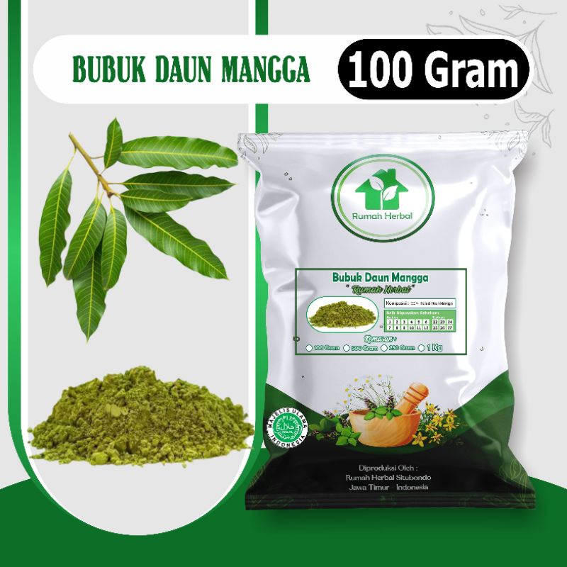 

Bubuk daun mangga murni kemasan 100gram