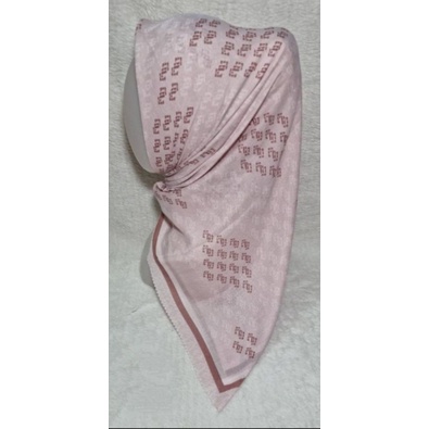 Voal Motif Premium Pink / Hijab Segi Empat Voal Motif Premium / Jilbab Voal