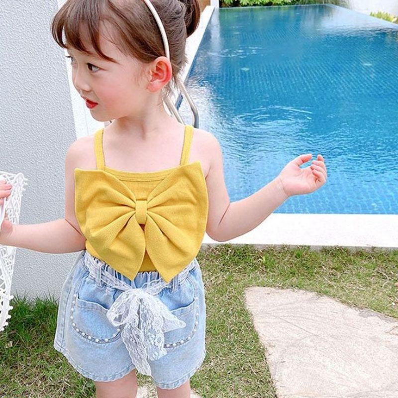 Crop Top Atasan Anak Perempuan Butterfly 1-3 Tahun