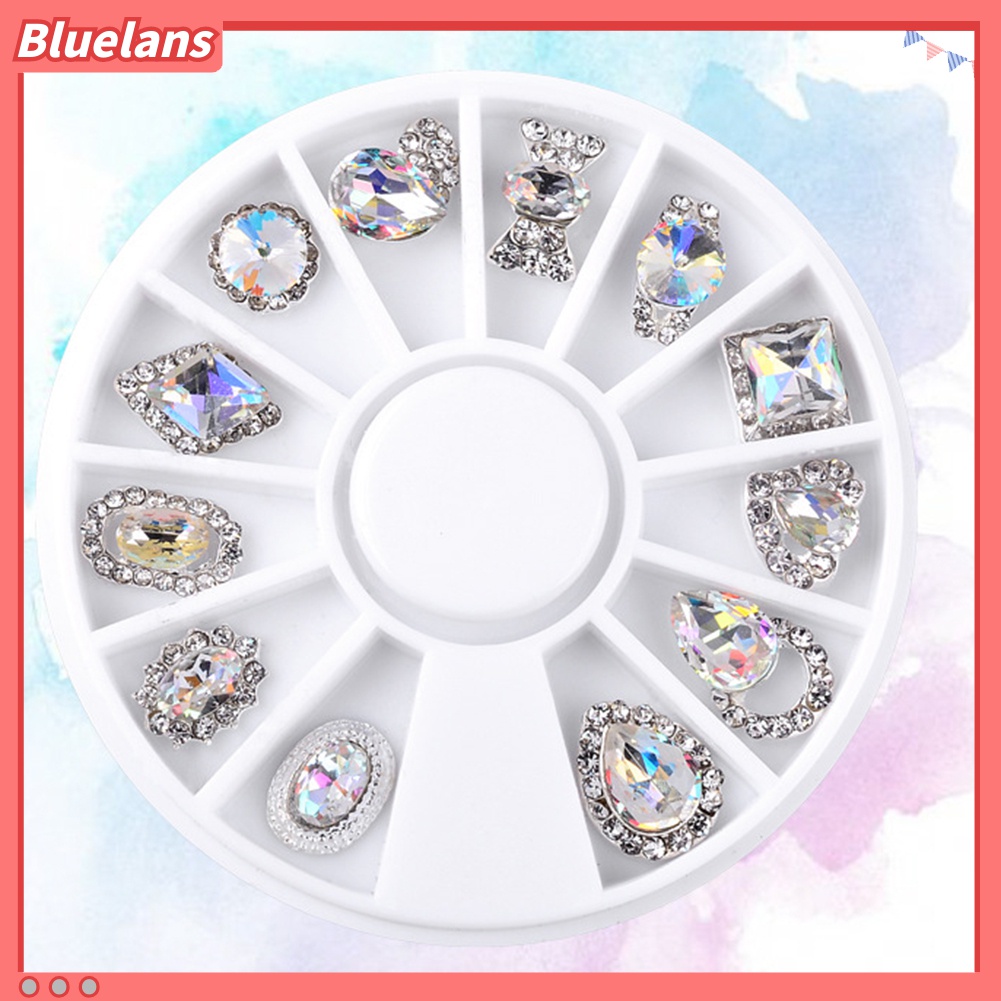 (In Stock) Kacamata Hitam Lensa Warna Warni ♡1 Kotak Berlian Imitasi Glitter 3D Aneka Warna Untuk Dekorasi Nail Art DIY