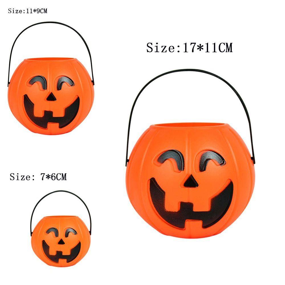 Solighter Pumpkin Bucket Portable Hadiah Halloween Trick Sweet Holder