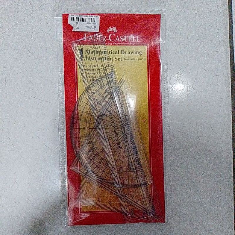 

Penggaris set busur segitiga Faber-Castell