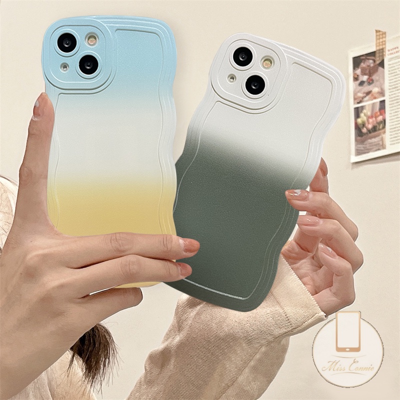 Casing OPPO A17 A78 A96 A15 A12 A55 Reno 8t A57 A77 A95 A16K A1K A7 A15s A5s A54 A16E A74 A76 A16 A3s F9 A53 A9 A5 A16s A12E A52 A72 A35 Simple Colorful Gradient Wavy Edge Case