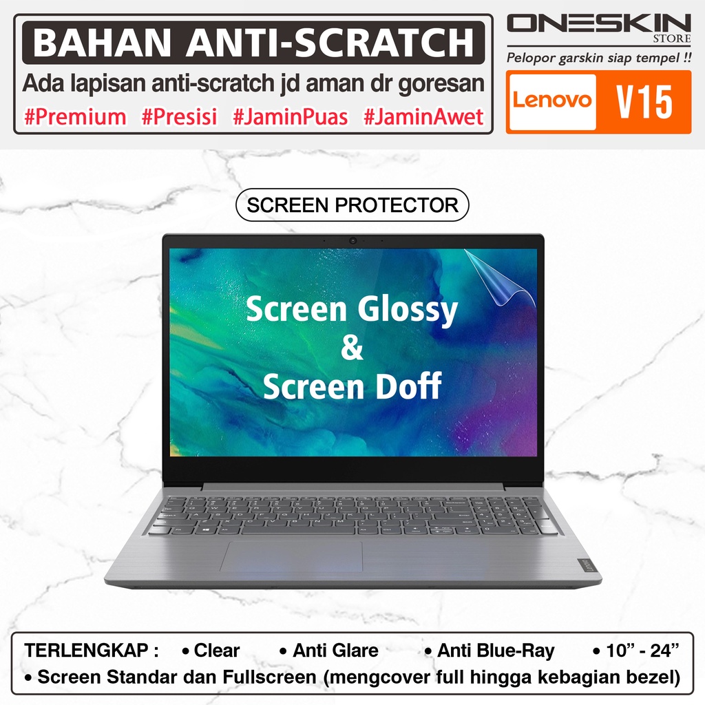 Anti Gores Screen Protector Lenovo V14 V15 ADA ARE IIL IKB IWL Bening Glossy Doff Matte Anti Minyak