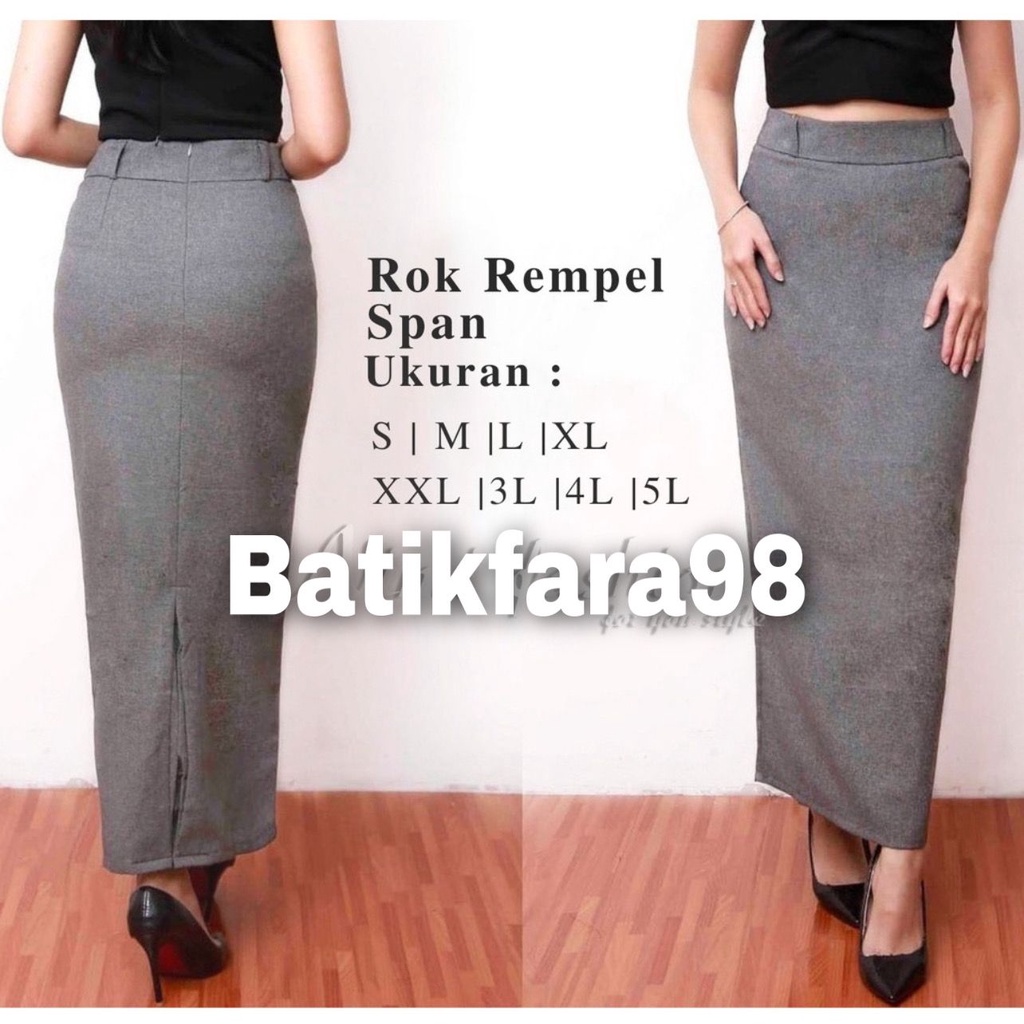 Rok Kerja Wanita Panjang / Formal Rempel Span / Rok Kerja Wanita / Rok Polos Span Wanita