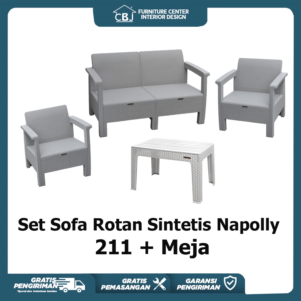 Napolly Sofa Rotan Sintetis 211 + Meja