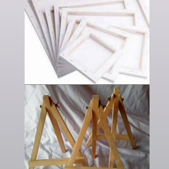 

Aman Paket Mini Easel Kayu + Kanvas 20X20 Trendi