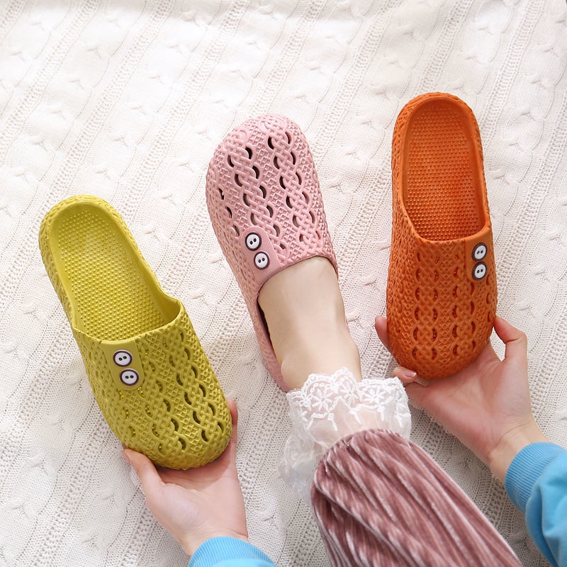 ♕ Gobra ♕ SA017 Sandal EVA Import Motif Polos Lubang Lubang Sepatu Sendal Slop Santai Wanita Karet Rubber Empuk Fashion Korea