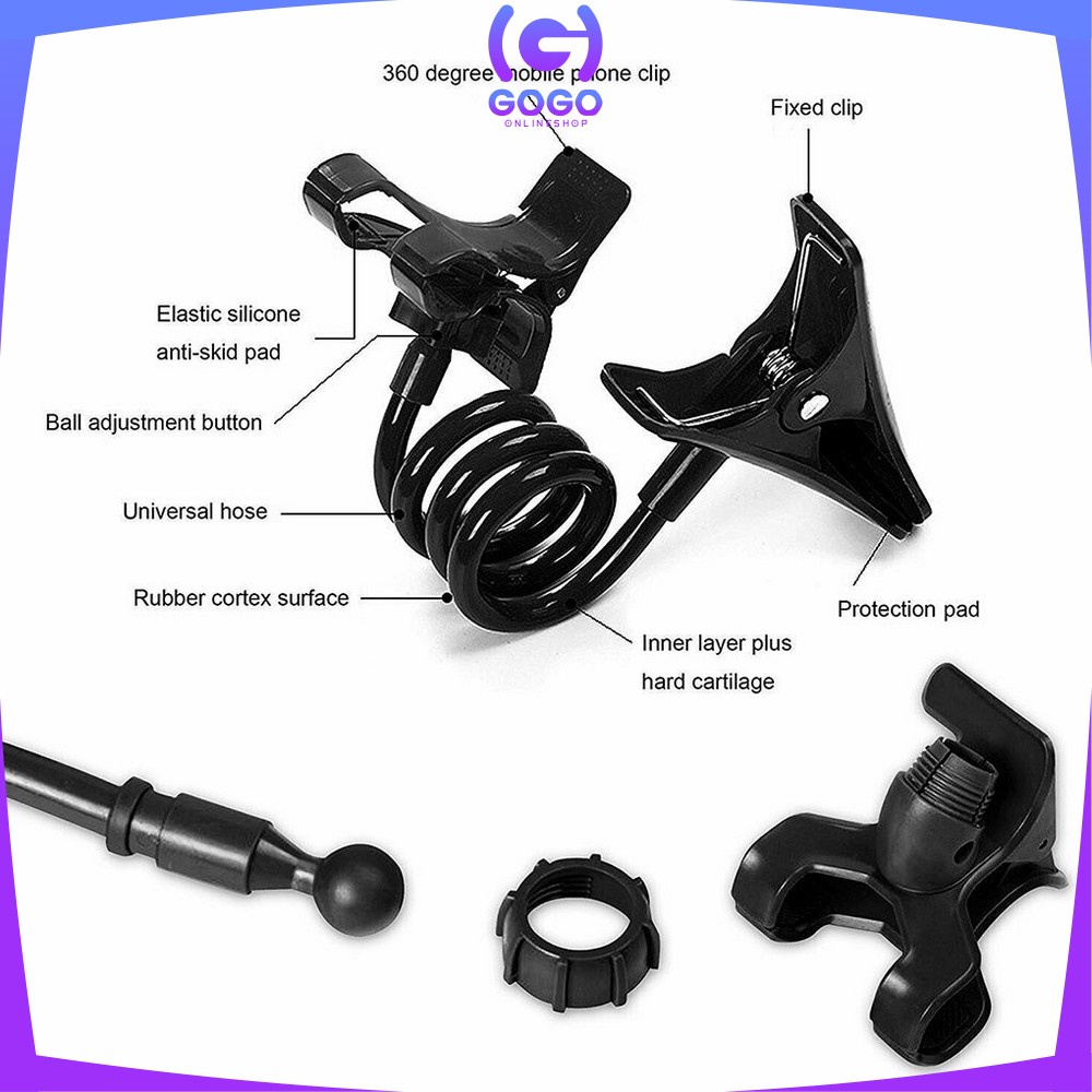 GOGO-C372 Lazypod Hp Holder Plastik Penyangga Hp / Lazypod Jepit 2 Clips / Lazy Pod Phone Holder Handphone