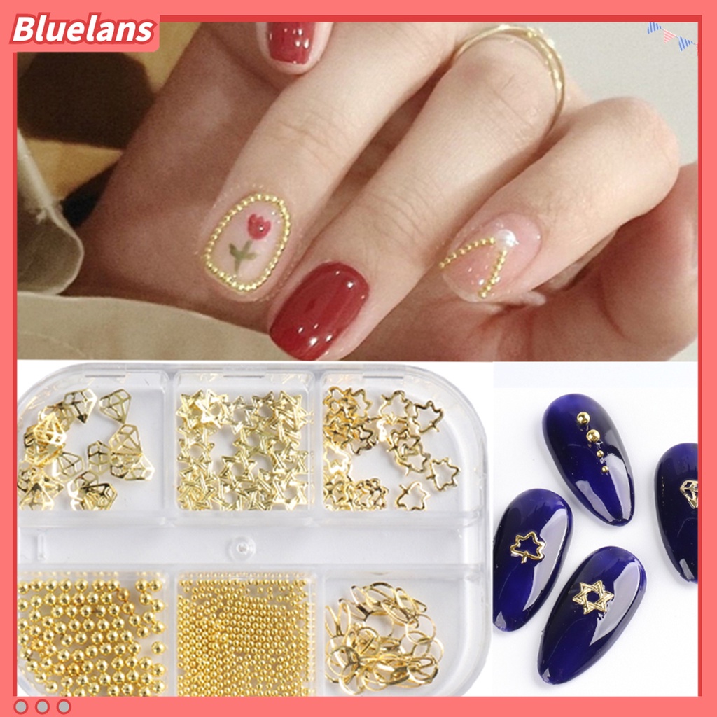 (In Stock) Kacamata Hitam Lensa Warna Warni ♡Charms Manik-Manik Bentuk Bintang Hollow 3D Bahan Metal Untuk Dekorasi Nail Art