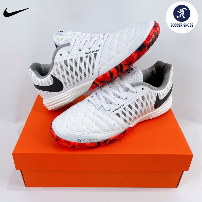 SEPATU FUTSAL NIKE LUNAR GATO II WHITE BLACK CRIMSON IC