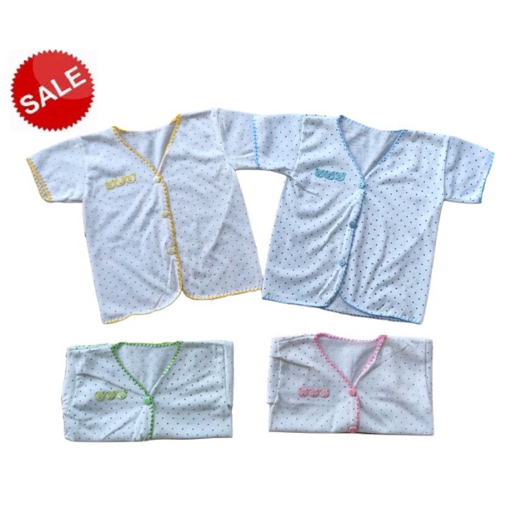 12pc BAJU BAYI LENGAN PENDEK Bintik polkadot nik nik, Bayi Lengan pendek Bahan Cotton Newborn Baby Unisex