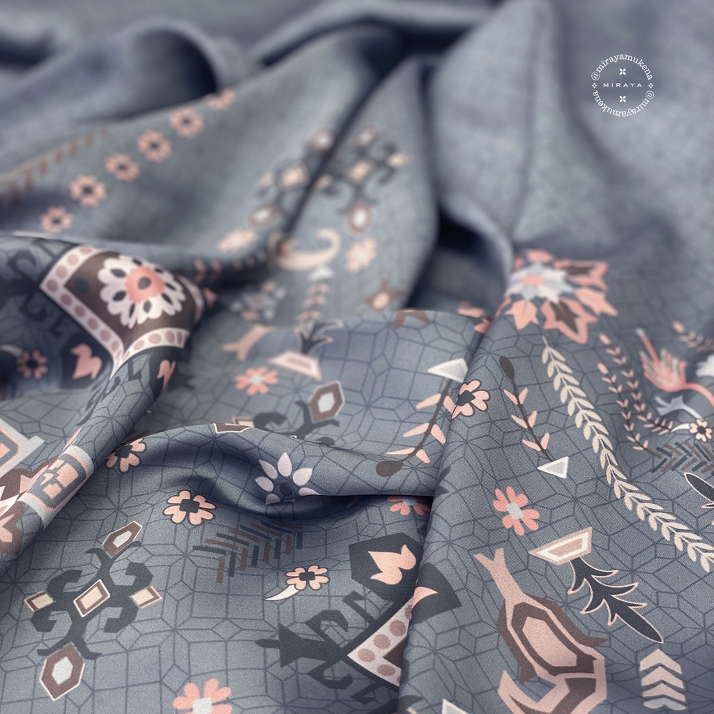 Mukena Travel Printing Miraya Folk Denim