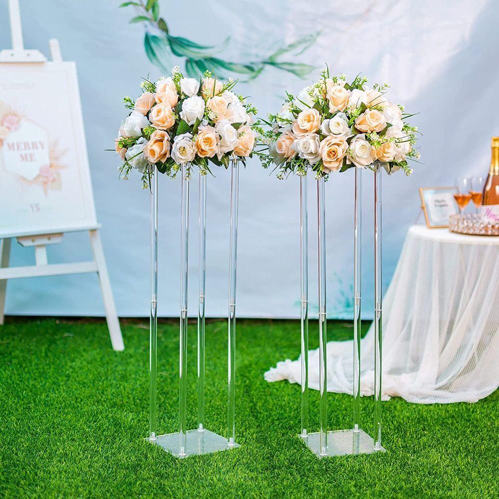 [Elegan] Centerpieces Pernikahan Elegan Modern Pesta Layout DIY Rak Pajangan Bunga Akrilik