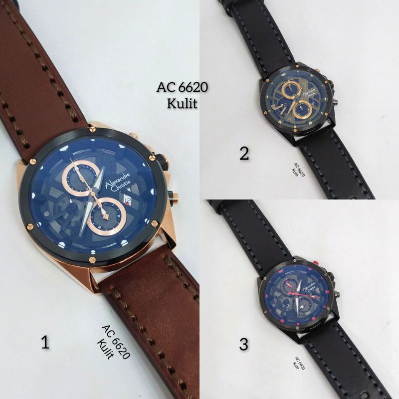 Jam Tangan Pria Alexandre Christie AC 6620 MC Leather