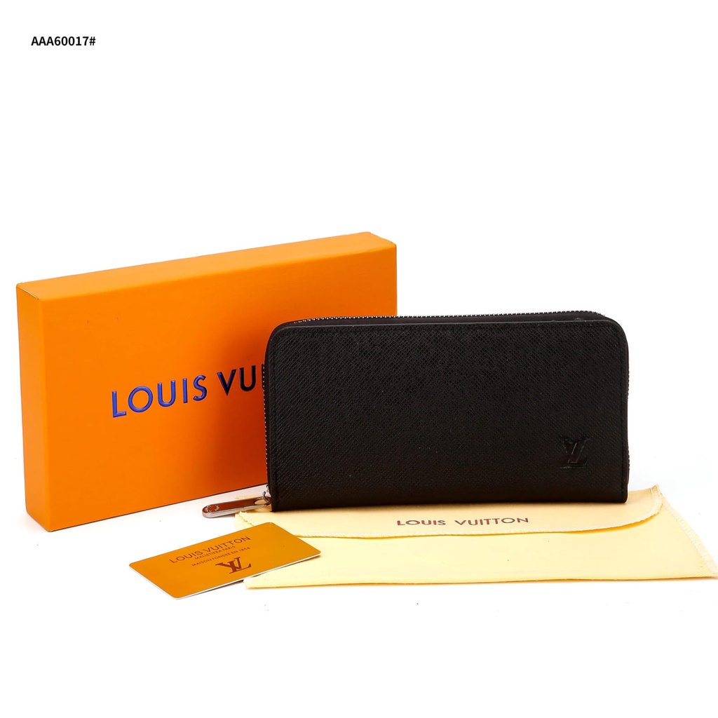 Dompet LV Zipper Vertical Wallet Silver &amp; Gold Hardware AAA60017