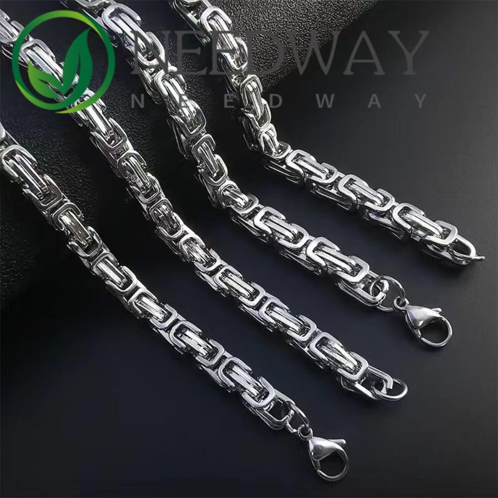 Kalung Choker Rantai Klavikula Bahan Titanium Steel Gaya Punk Hip-Hop Korea Untuk Pria