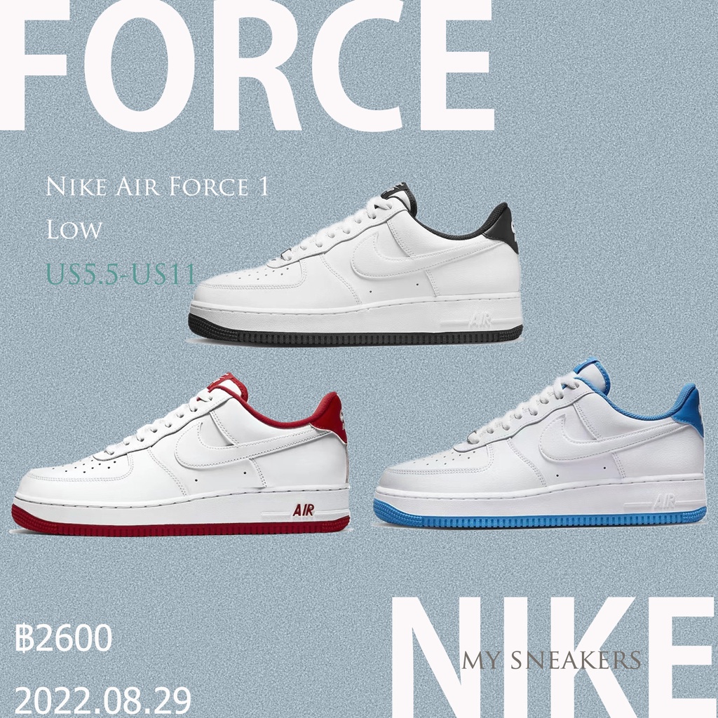 Nike Air Force 1'07 Low Black/Red/Blue 100% Genuine Sports Shoes Sports Shoes Running Shoes Nike Sho