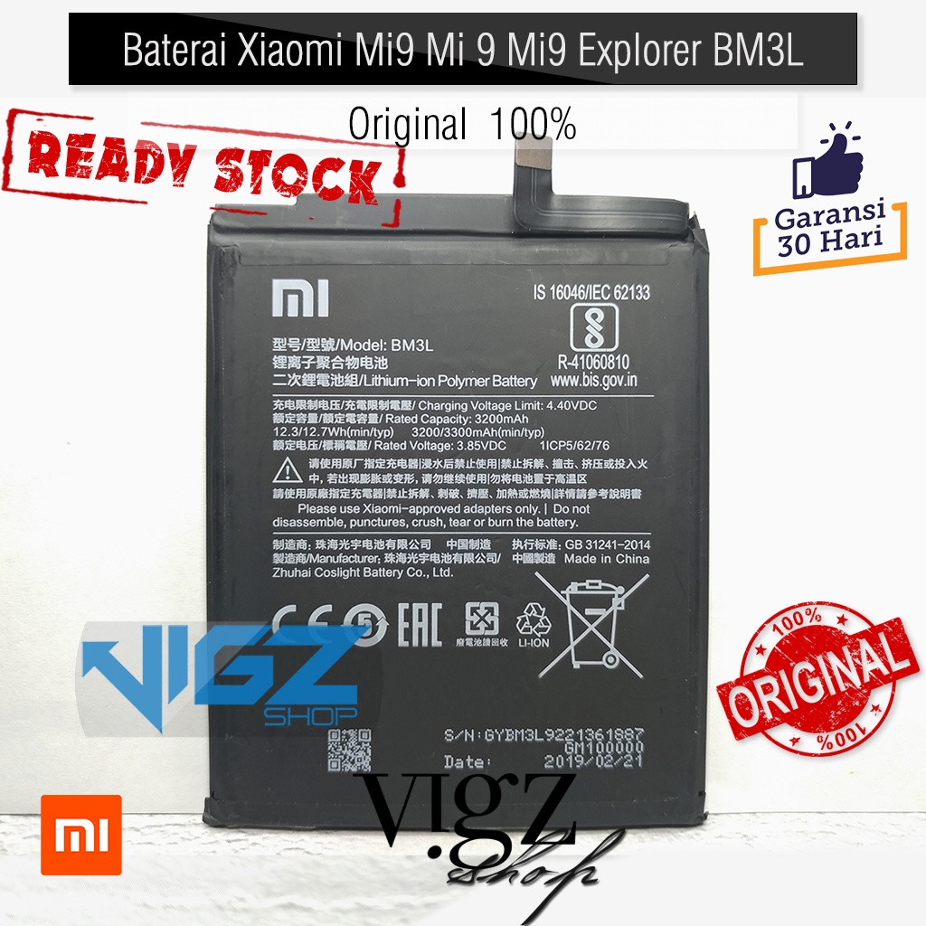 Baterai Xiaomi Mi9 Mi 9 Mi9 Explorer BM3L Original 100%