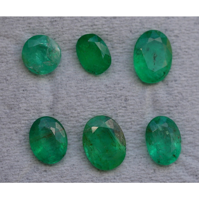 Batu Natural Emerald Zambian 6 Pcs