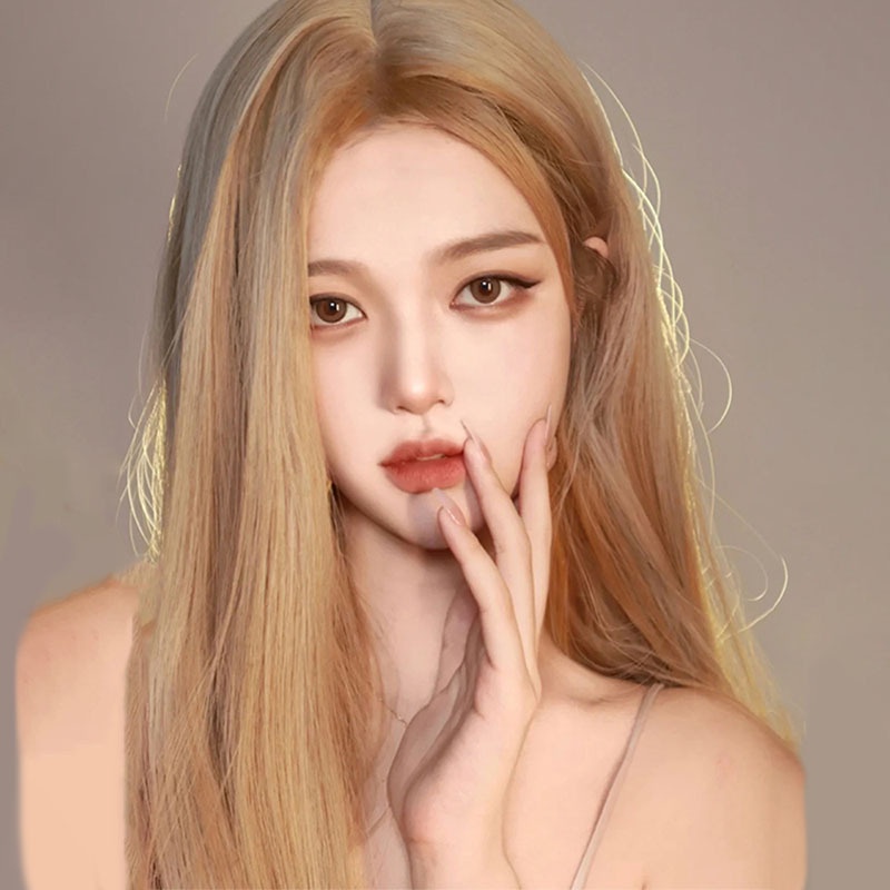 Set Wig Rambut Panjang Lurus Natural Fluffy