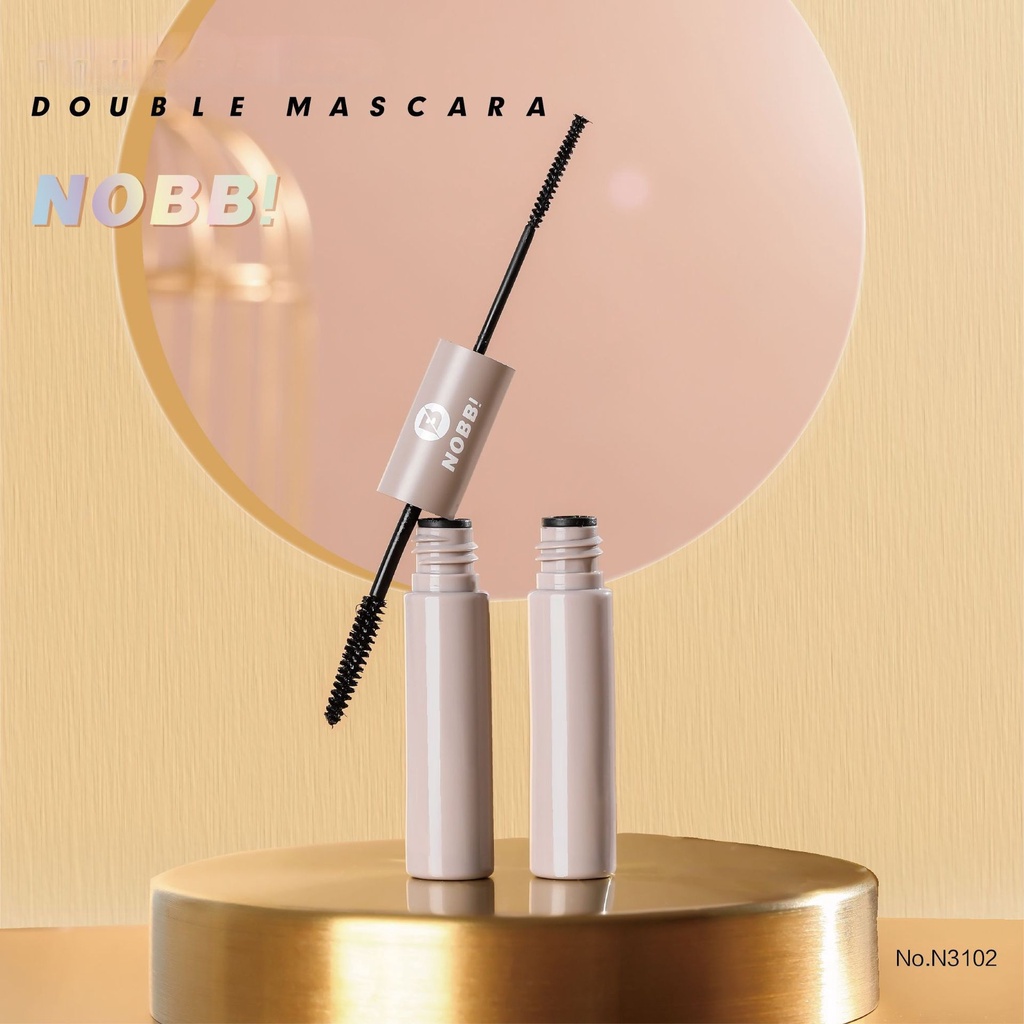 [BPOM] 100 % Original NOBB! Mascara Waterproof Long Lasting Volumizing Lengthen Eye Lash Makeup - Double Maskara N3102