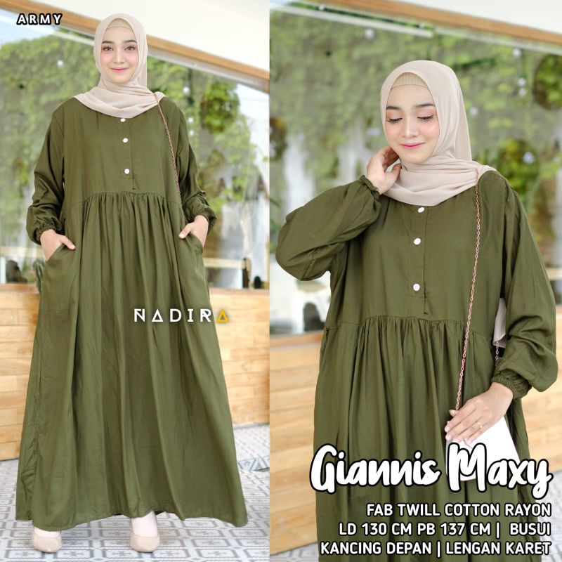 Gamis polos jumbo ld 130 5L ada kantong busui friendly bahan rayon