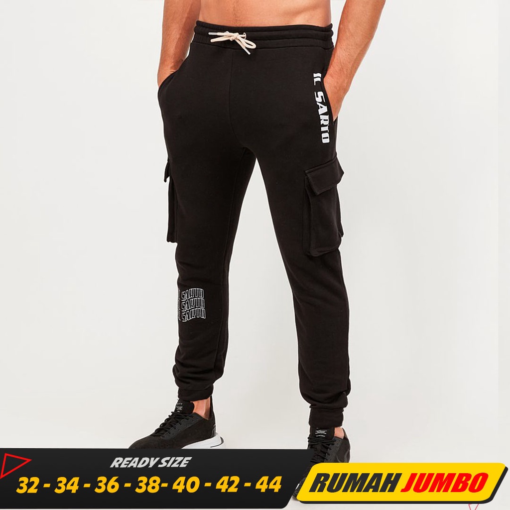 Jogger Panjang Pria Pants Pria Celana Cargo Panjang Celana Training Jumbo Celana AD3