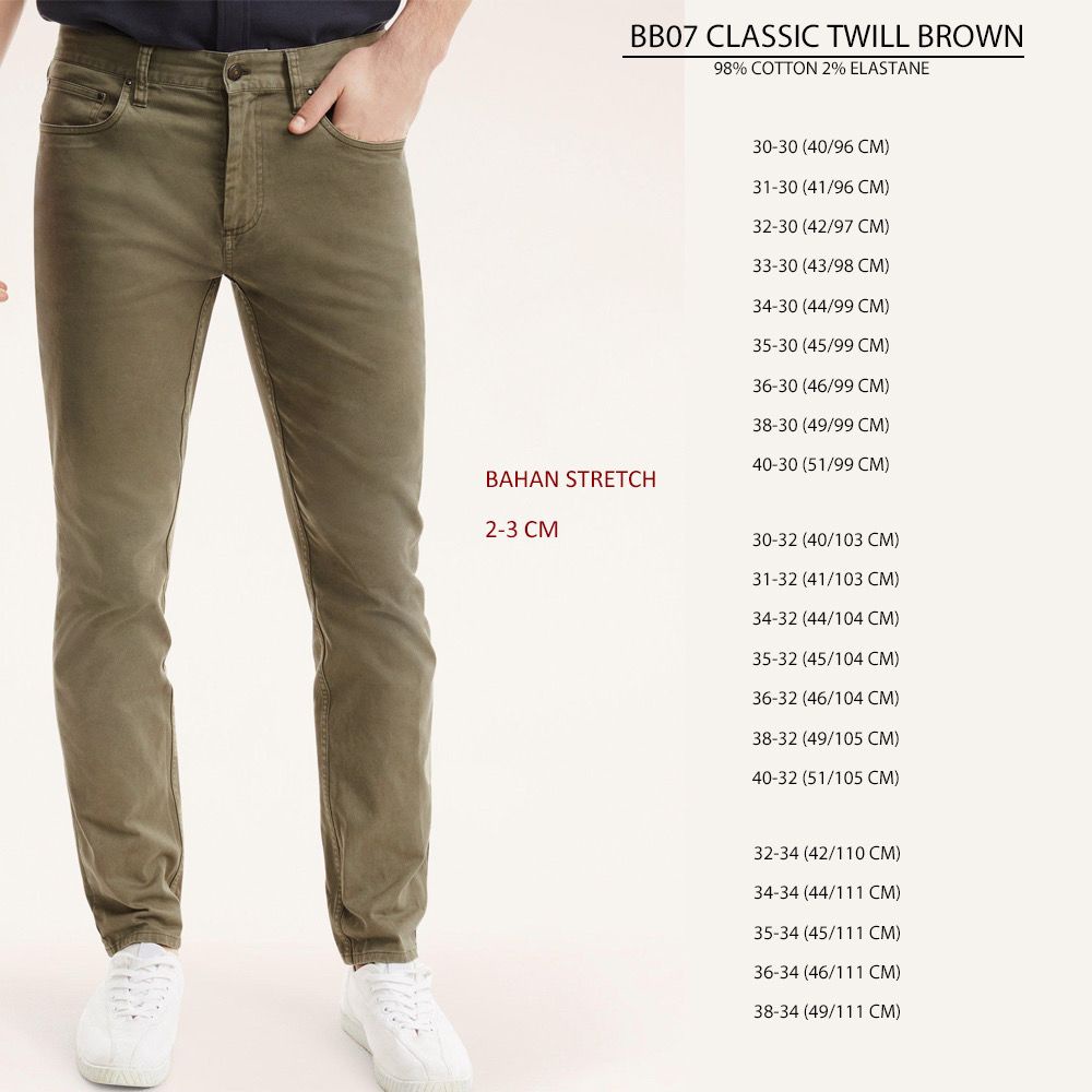 Celana Panjang Chino Pria Slimfit Stretch (BB07 CLASSIC TWILL PANT)