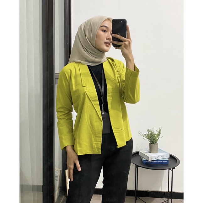 Blazer Linen Wanita Nancy Loona Casual Outer Wanita Korean