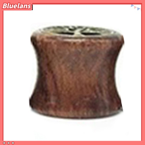 Bluelans 1Pc Ear Plug Tunnel Pembesar Lubang Tindik Telinga Desain Pohon Kehidupan Bahan Kayu Ukuran 8 / 10 / 12 / 14mm