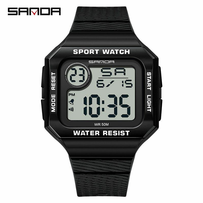 JAM TANGAN SANDA 2129 Jam Tangan Pria Wanita Digital EL Backlight Sport Watch Anti Air