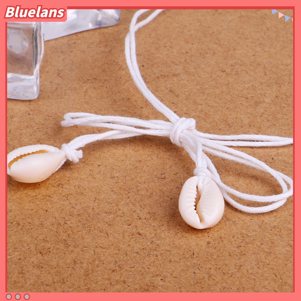 Kalung Choker Rajut Gaya Bohemian Aksen Kerang Laut Untuk Wanita