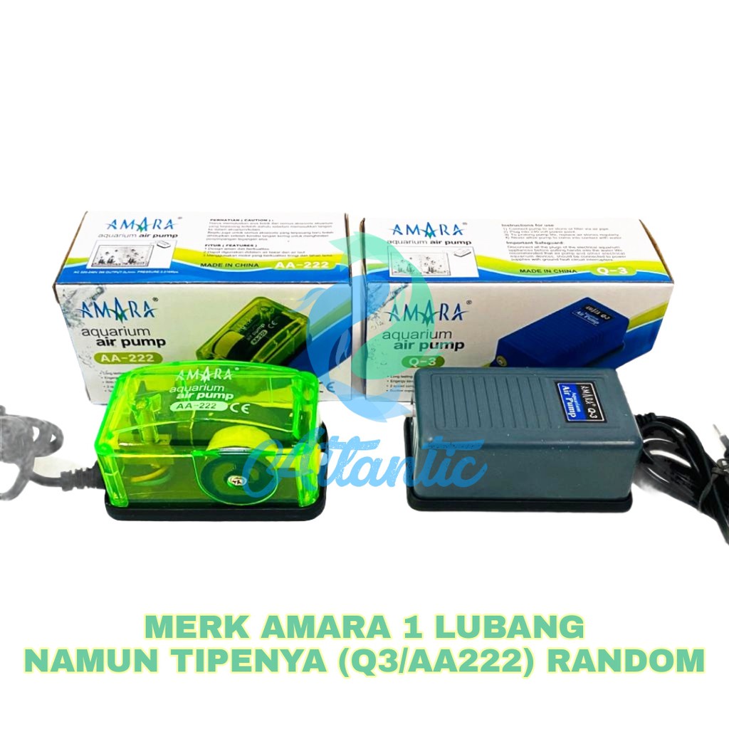 Amara Aerator 1 Lubang Air Pump Pompa Udara Gelembung Oksigen Akuarium Aquarium