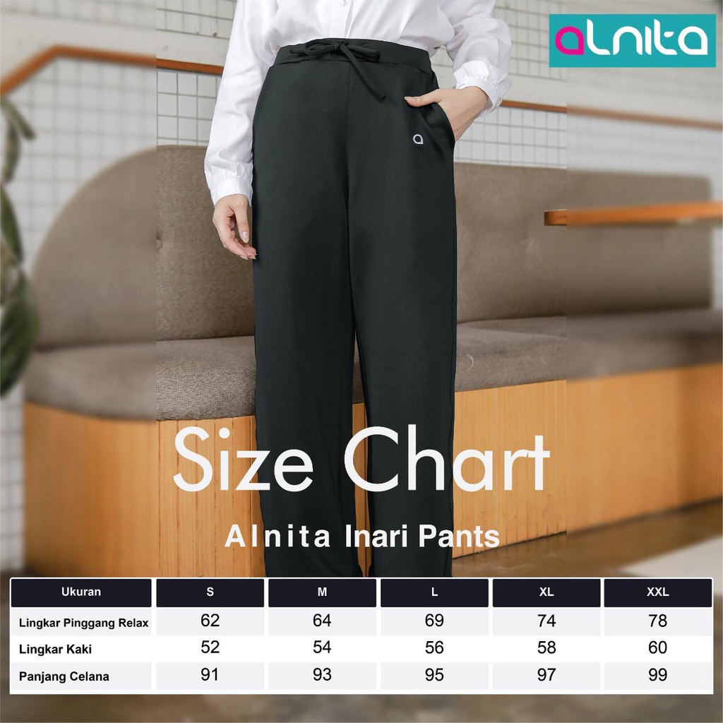 [BISA COD] Alnita Inari Pants Bahan Scuba Bawahan Celana Kulot Msulimah Simpel Polos by alnita