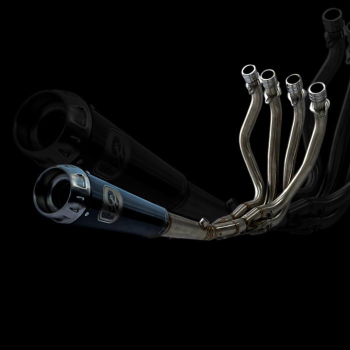 KNALPOT VILLAN TYPE PRO1 BLACK FULL SET NINJA ZX25r ZX250 BARANG 1005 ORIGINAL