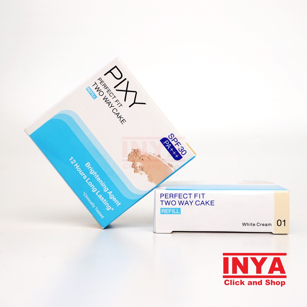 PIXY TWO WAY CAKE PERFECT FIT REFILL 01 WHITE CREAM 12.2gr - Bedak Padat - Compact Powder