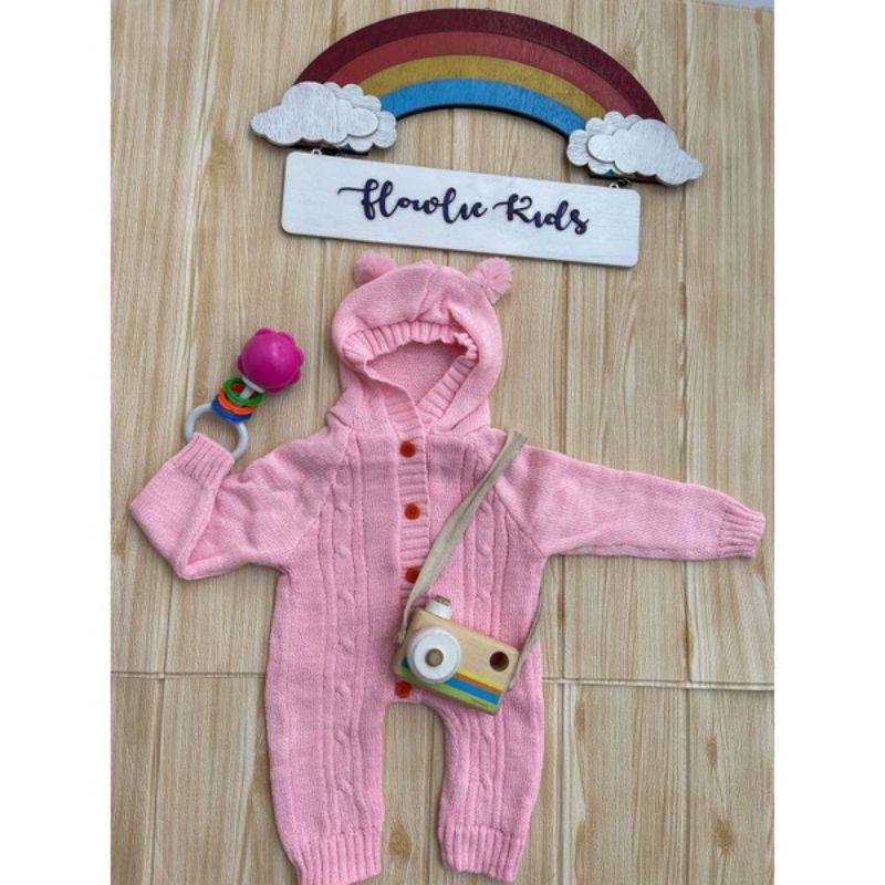 Jumper Cable Rajut Halus Tebal Lembut Jumpsuit Cable Untuk bayi 0-8 bln baju kodok anak tebal