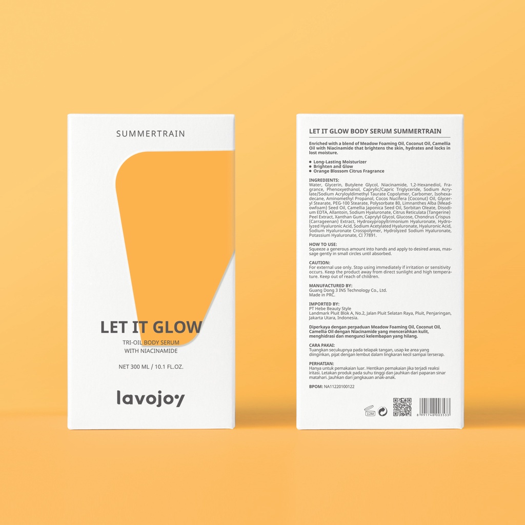 LVJ Lavojoy Let It Glow Body Serum Dancing In The Mist | Summertrain | 300ml &amp; 30ml | Body Lotion