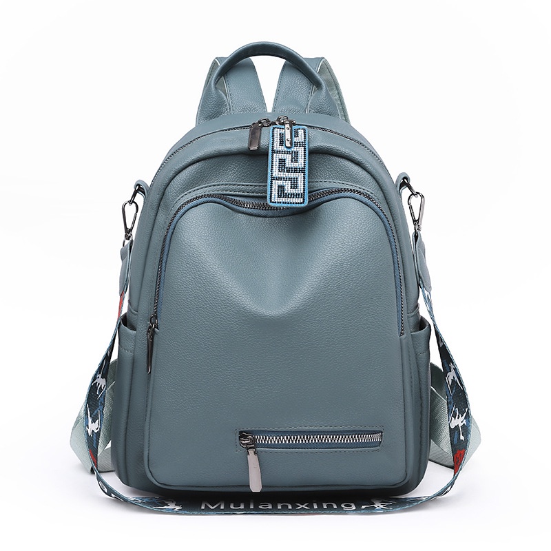TAS RANSEL WANITA IMPORT KULIT BIRU SEFIDA BACKPACK CEWEK PREMIUM PUNGGUNG TA664B2 GENDONG FASHION SEKOLAH KERJA KULIAH MURAH KOREA REMAJA KEKINIAN BATAM BRANDED ORI