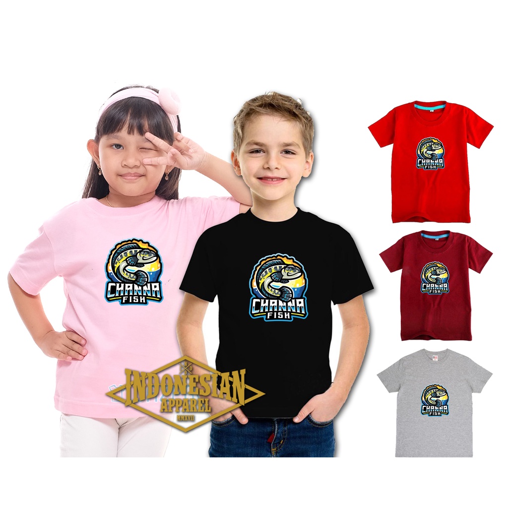 kaos IKAN channa anak terbaru cotton combad chana maru asiatica limbata 4
