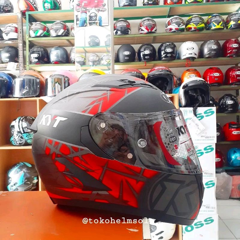 KYT Falcon FR Spike GunMetal Red Doff