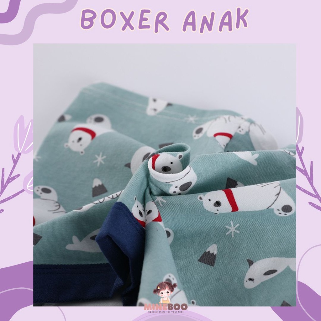 mineboo - BOXER ANAK laki-laki/Celana dalam CD celana dalam anak laki-laki katun / SNOW BEAR