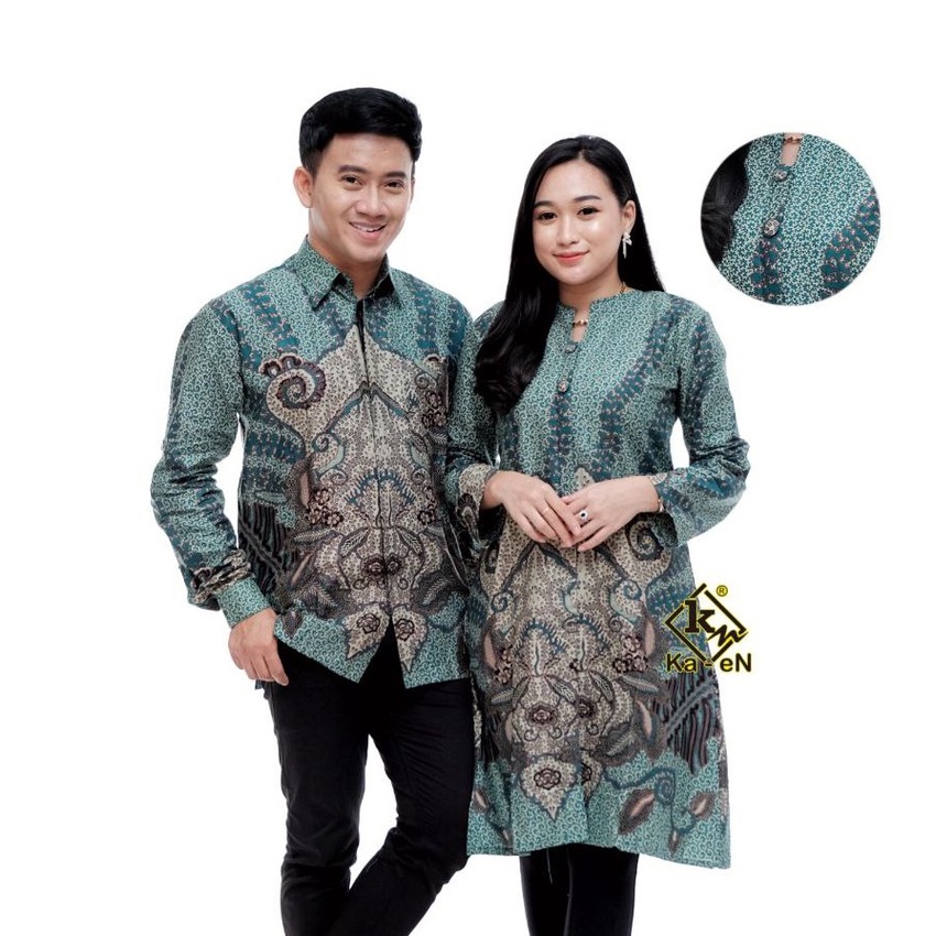 Batik Couple Modern Atasan Tunik Batik Kerja Wanita dan Pria Batik Kantor Wanita Seragam M L XL XXL