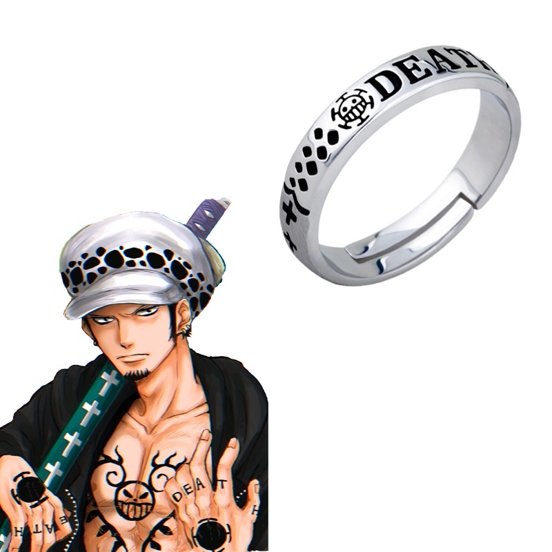 Cincin Cosplay Anime One Piece Luffy Trafalgar D Water Law Ace Bahan Metal Untuk Unisex