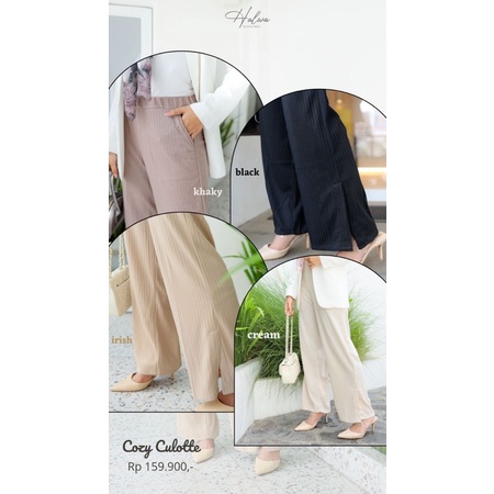 COZY CULLOTE by HALWA APPAREL CELANA KULOT TERBARU BELAH SAMPING BAHAN KNIT