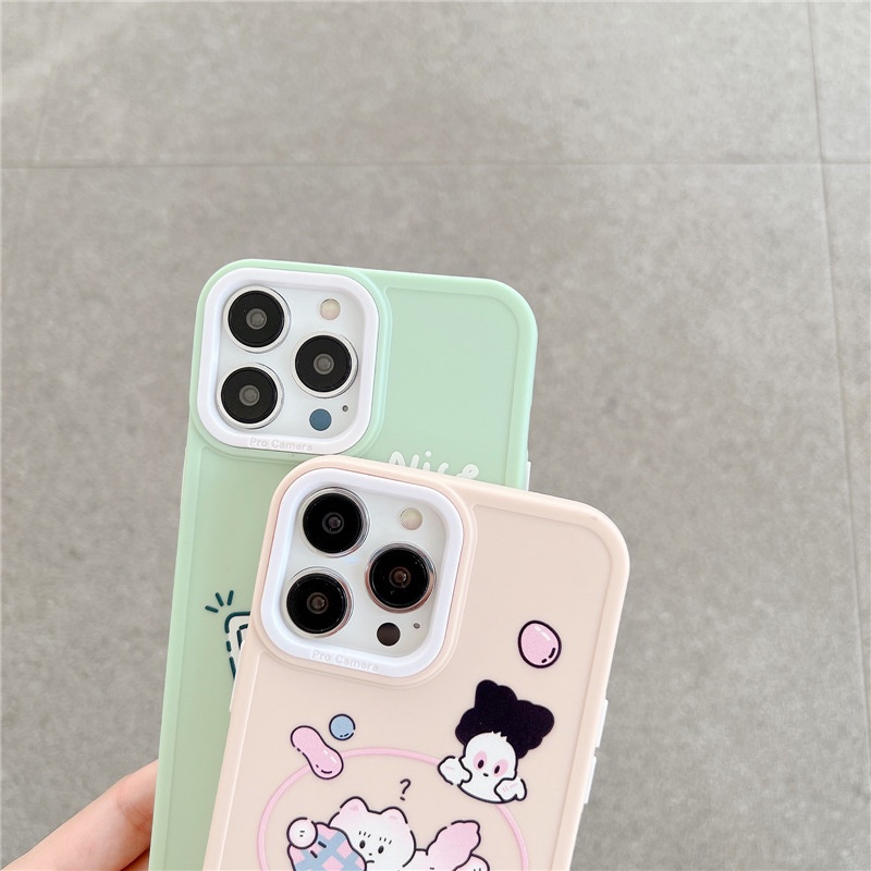 Soft Case Silikon TPU Motif Kartun Anjing Warna Permen Untuk IPhone 14 13 12 11 Pro Max