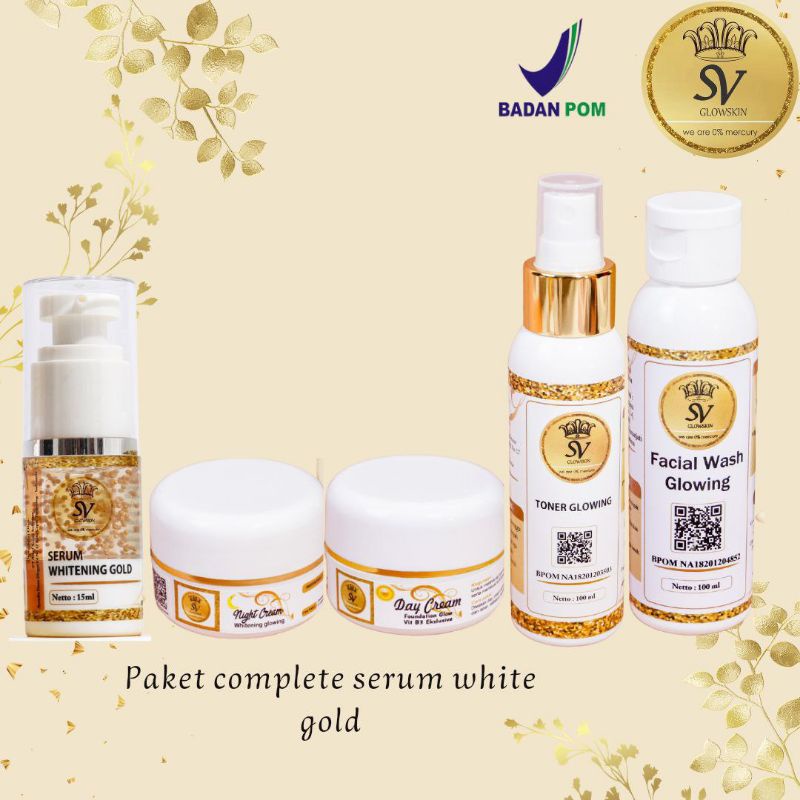 Sv glowskin Whitening gold || Paket lengkap skincare sv glowskin||Pemutih wajah BPOM||Skincare Aman 